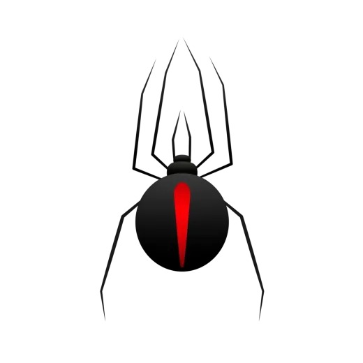 A black spider with a red stripe on its back